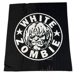 VTG White Zombie 1995 Wall Flag Tapestry Decor Black Rock n Roll Music